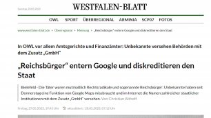 Sondermeldung! V-Leute tätigen Reichsbürger-Anschlag auf Google gegen BRD-Verwaltung!