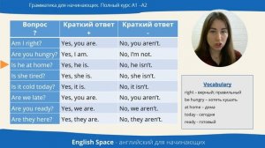 Вопросительные предложения в английском. Вопросы с глаголом to be, и краткие ответы (ПРАКТИКА).