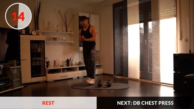 20 MIN DUMBBELL UPPER BODY WORKOUT / CHEST, BACK, SHOULDERS, BICEPS & TRICEPS смотреть онлайн