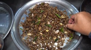 Do you dare eat them? Deep fried insects, Cambodian delicacy, exotic food plenty of insects