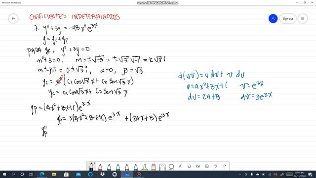 7. y''+3y=-48x^2e^{3x}. Parte 1/2. Coeficientes indeterminados. Alexander Estrada смотреть онлайн