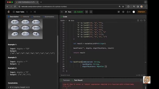 Coding Challenges In Kotlin #4 (Letter Combos of phone number)