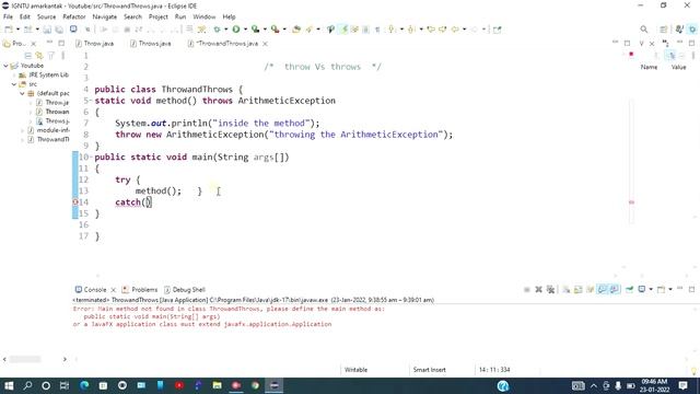 throw Vs throws in java | coding experiment смотреть онлайн