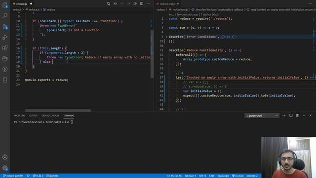 Implementation of Reduce Polyfill | Yomesh Gupta | Devtools Tech