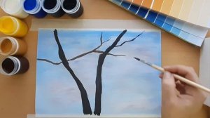 ПЕРВЫЙ СНЕГ | гуашь