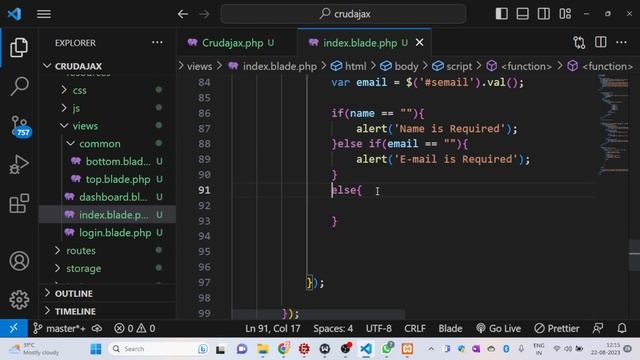 Live Class of Laravel: Create Complete Crud Operations using AJAX & jQuery | Specbits | Tutorial -2