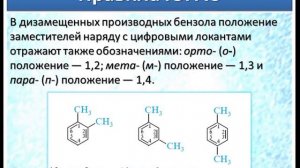 Ароматические углеводороды (Арены). Номенклатура (теория). Ч.1.