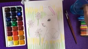 Рисуем зайчика поэтапно/ Учимся рисовать / Уроки рисования/ Мастер класс по ИЗО