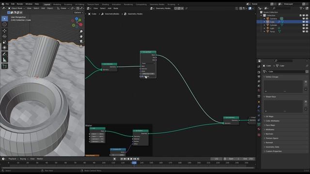 Blender Geometry Nodes Tutorial - Foam on Objects in Water