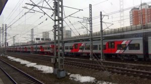 Электропоезд ЭС2Г-115 "Ласточка" на новой платформе Ховрино, Ленинградское направление Окт ЖД