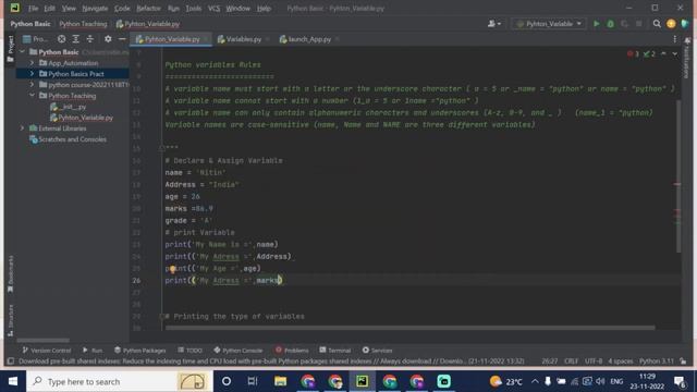 Tutorial-1 | Python Basic | Python Variable |  Python Comments | Python variable Types |