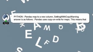 PYTHON : Pandas map to a new column, SettingWithCopyWarning