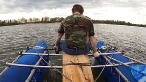 Ходовые испытания катамарана с мотором