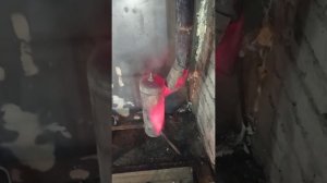 Печь на отработке из огнетушителя