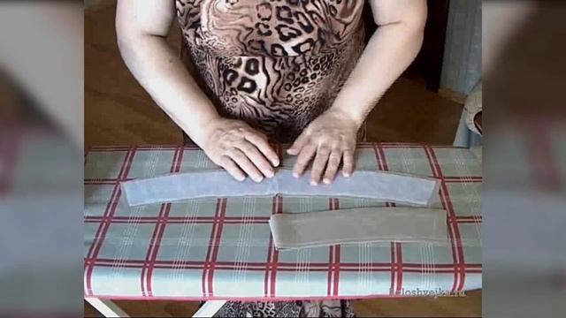 Дублирование деталей пояса брюк. МК "Как сшить брюки". Школа шитья Белошвейка