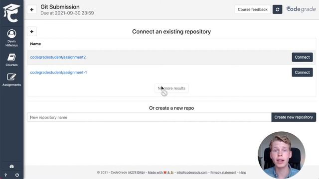 Student Workflow 2 - Handing in Using Git - CodeGrade Student Tutorial смотреть онлайн