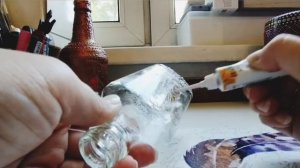 Vitrage painting on bottle/Витражная роспись бутылочки