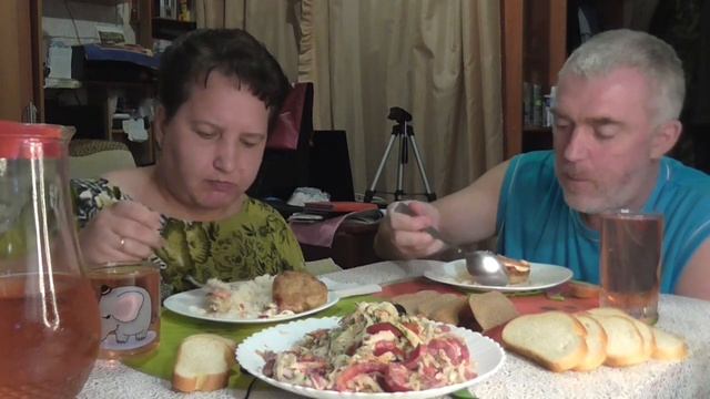 MUKBANG RUSSIA|ДОМАШНЯЯ ЕДА|КОТЛЕТЫ|РИС|САЛАТ С МАЙОНЕЗОМ|КОМПОТ|먹방|ВКУСНОТИЩА!!!!