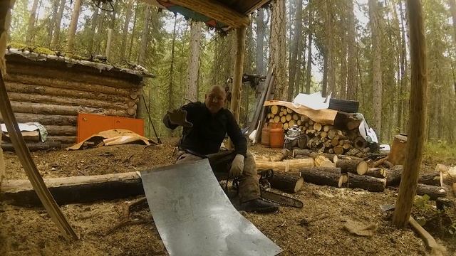 Что то пошло не по плану. Установка печки, окна и двери в Таёжную избу. Самоизоляция в Тайге. смотреть онлайн