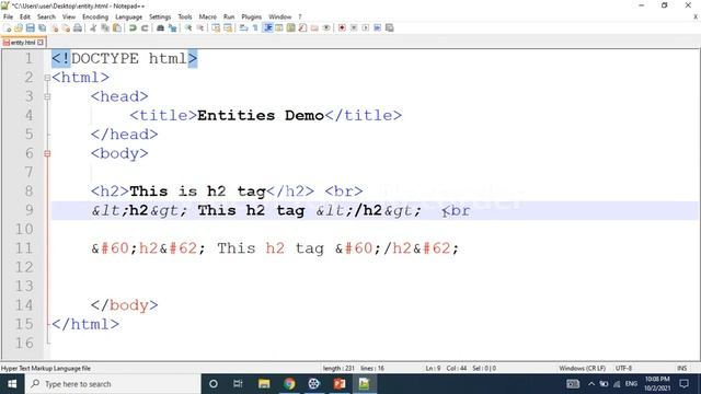 Entities in html | HTML Entities in Telugu | Character Entities in HTML|HTML for beginners | HTML