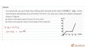 As a physicist, you put heat into a 500 g solid sample at the rate of `10.0