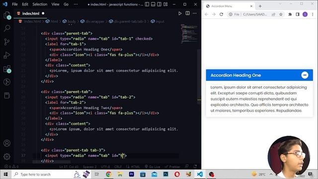JavaScript Course Project Based Learning #21 - Javascript Functions Accordion Menu In Javascript