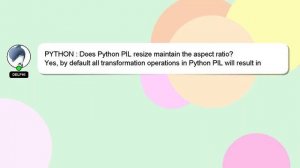 PYTHON : Does Python PIL resize maintain the aspect ratio?