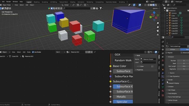 Делаем много объектов разноцветными в Блендере! смотреть онлайн