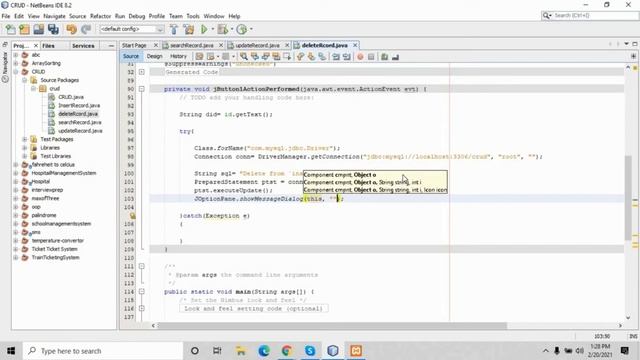 DELETE RECORD in Java Swing & MYSQL using Netbeans 8.2 CRUD 4 of 4 | Tutify | URDU/HINDI смотреть онлайн
