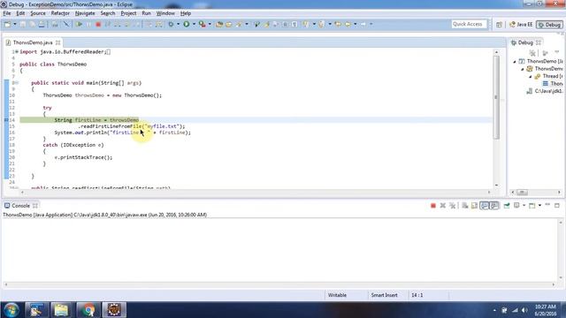 How to Specify the exceptions thrown by a method? | Java Exception handling