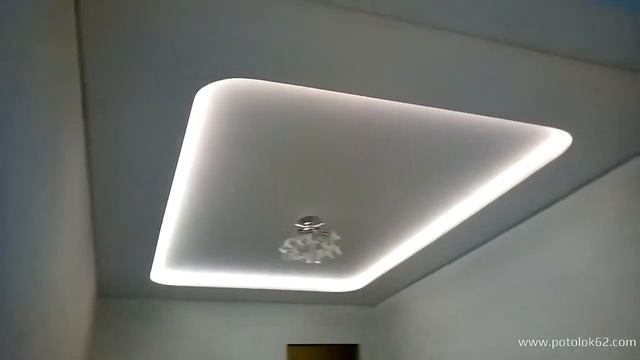 Двухуровневый потолок с подсветкой и французским карнизом смотреть онлайн