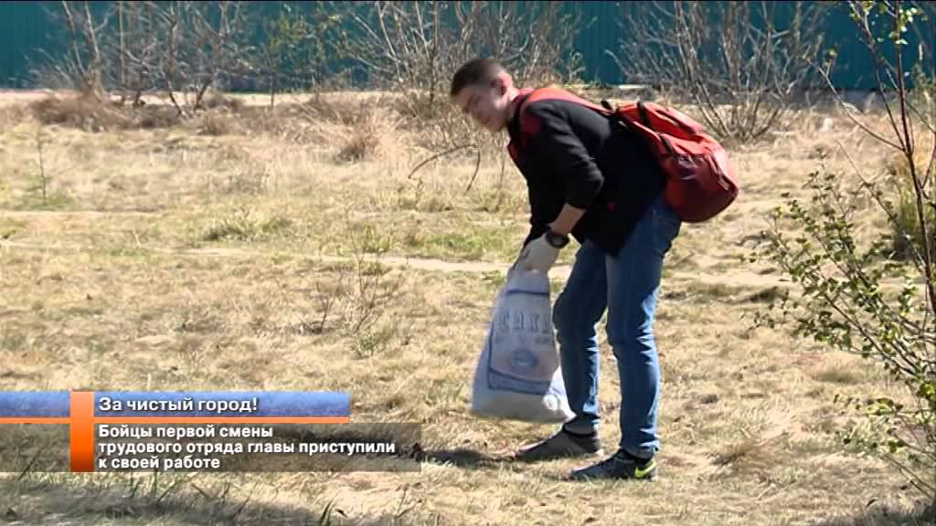 Бойцы первой смены трудового отряда главы приступили к своей работе.
