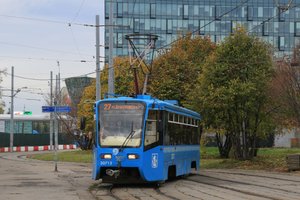 Поездка на трамвае КТМ 71-619А №30713 Временный маршрут 23 Метро Сокол - Метро Войковская Москва