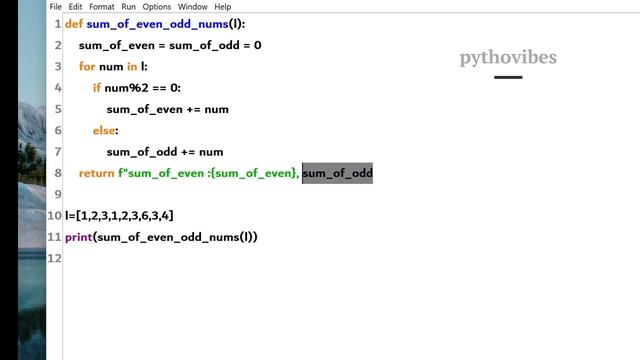 how to find sum of even and odd numbers in a list #python #programming #coding #interview смотреть онлайн