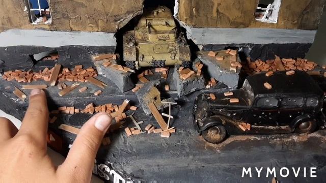 Диорама "Нарушеная жизнь" 1/35. Моя первая диорама со зданием! смотреть онлайн