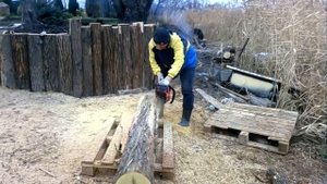 #logosol Самодельная стационарная пилорама по типу Logosol.