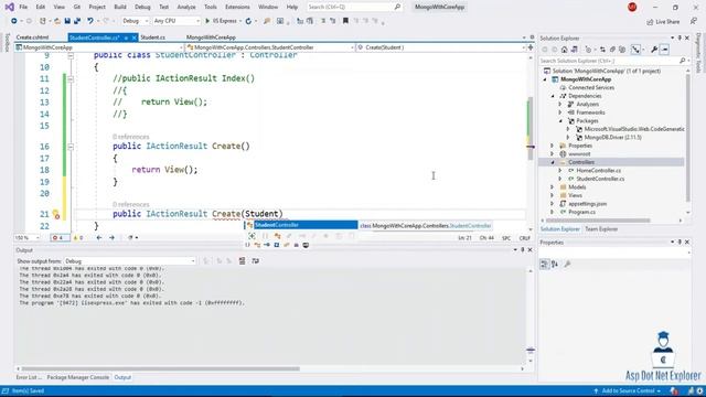Insert  data in MongoDB using Asp.Net Core 5 MVC | MongoDB CRUD Operation | .NET 5