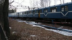 Электропоезд метро Ем выходит из э/д Автово, г.Санкт-Петербург, 04.03.2021г.
