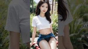 4k Ai art look book-denim skirt