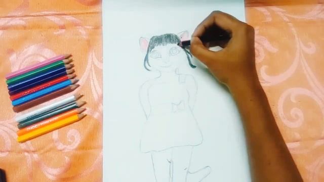Talking Angela Easy Drawing | Using Colour Pencil | Live Drawing смотреть онлайн