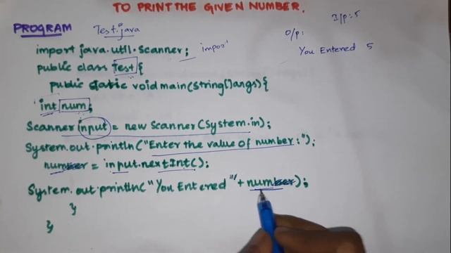 To get the input from the user using Scanner class | Java basic programs for practice
