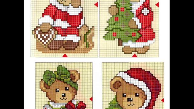 подборка новогодних схем вышивки крестиком (часть подходит для алмазной мозаики) смотреть онлайн