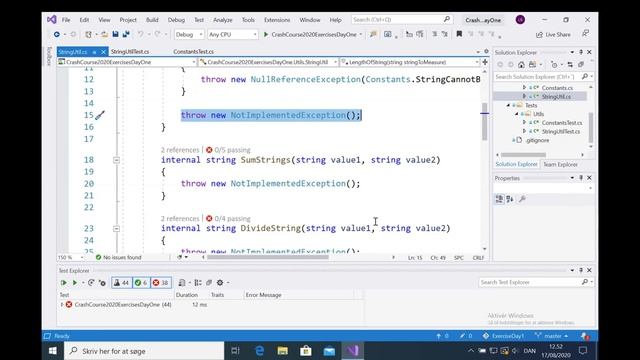C# CrashCourse Day One Class/Exercises смотреть онлайн