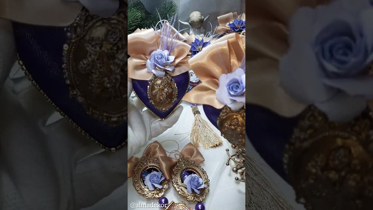 Новогодний елочный набор игрушек в фиолетово-сиреневом цвете "Магия волшебства" смотреть онлайн