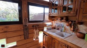 Беседка c барбекю из клеёного бруса 20м2, закрытая