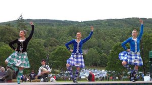 Highland Fling Scottish Highland Dance competition during 2022 Kenmore Highland Games in Scotland