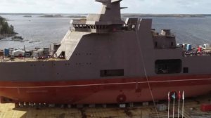 Второй боевой ледокол проекта 23550, носитель крылатых ракет «Калибр», спущен на воду