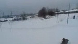 Driving on the ski-doo