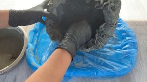 Из тряпки для уборки и цемента делаем кашпо/Diy