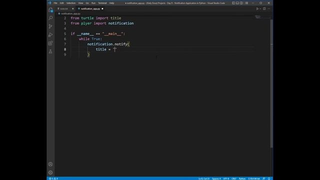 Projects Day 9 Notification Application in Python